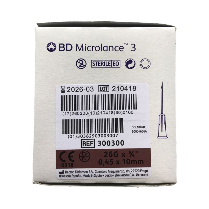 BD Microlance 3 Needles Brown 26g x 3/8" (100 Pack)